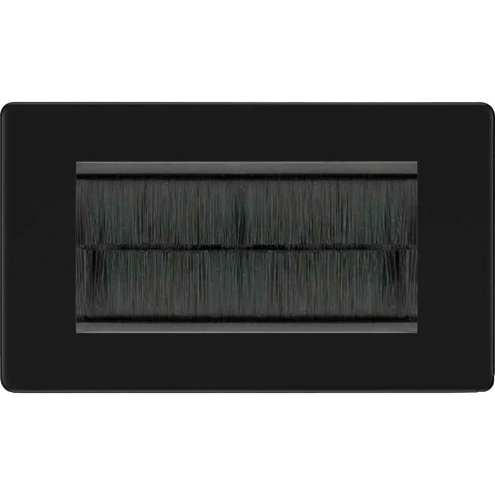 BG Flatplate Screwless Matt Black 4G Cable Brush Outlet FFBEMR4BR 3 BG Flatplate Screwless Matt Black 4G Cable Brush Outlet FFBEMR4BR