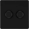 BG Flatplate Screwless Matt Black 2G Dimmer Switch FFB82 2 BG Flatplate Screwless Matt Black 2G Dimmer Switch FFB82 -RS Electrical Supplies BG Flatplate Screwless Matt Black Dimmer Switch 2G FFB82 Available from RS Electrical