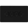 BG Flatplate Screwless Matt Black 4G Dimmer Switch FFB84 -RS Electrical Supplies BG Flatplate Screwless Matt Black Dimmer Switch 4G FFB84 Available from RS Electrical