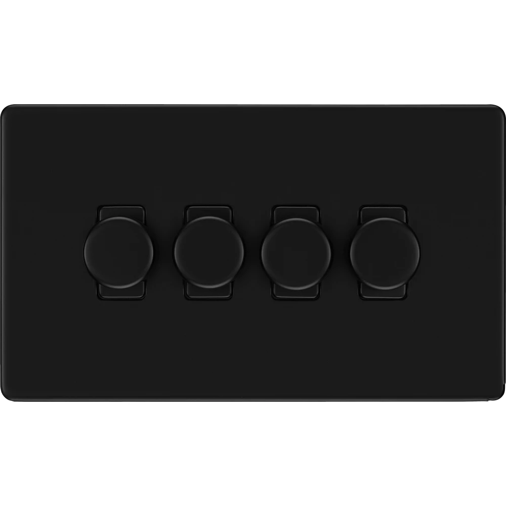 BG Flatplate Screwless Matt Black 4G Dimmer Switch FFB84 3 BG Flatplate Screwless Matt Black 4G Dimmer Switch FFB84