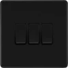 BG Flatplate Screwless Matt Black 3G 2W Light Switch FFB43 2 BG Flatplate Screwless Matt Black 3G 2W Light Switch FFB43 -RS Electrical Supplies BG Flatplate Screwless Matt Black Light Switch 3G FFB43 Available from RS Electrical