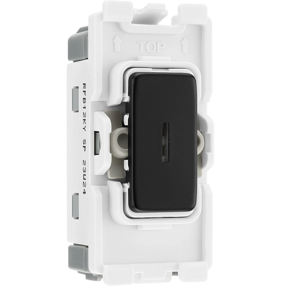 BG Matt Black 20A 2 Way Key Grid Switch RFB12KY 3 BG Matt Black 20A 2 Way Key Grid Switch RFB12KY