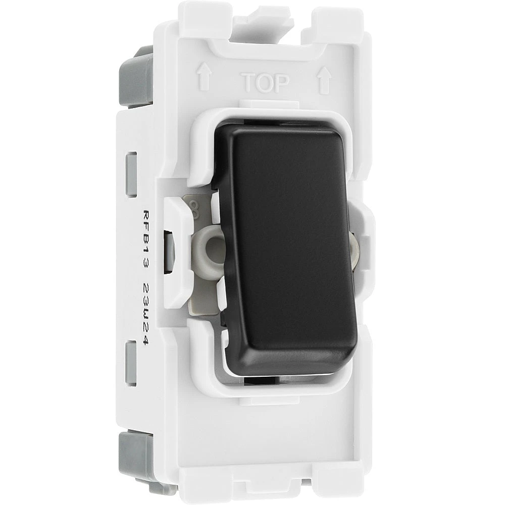 BG Matt Black 20A Intermediate Grid Switch RFB13 3 BG Matt Black 20A Intermediate Grid Switch RFB13