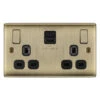 BG Nexus Metal Antique Brass 13A Double USB Socket With 45W A+C NAB22UAC45B -RS Electrical Supplies BG Nexus Metal Antique Brass 13A Double USB Socket with 45W A C NAB22UAC45B Available from RS Electrical
