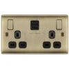 BG Nexus Metal Antique Brass 13A Double USB Socket With 22W A+C NAB22UAC22B 2 BG Nexus Metal Antique Brass 13A Double USB Socket With 22W A+C NAB22UAC22B -RS Electrical Supplies BG Nexus Metal Antique Brass 13A Double USB Socket with A C NAB22UAC22B Available from RS Electrical