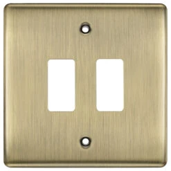 BG Nexus Metal Antique Brass 2G Grid Plate RNAB2
