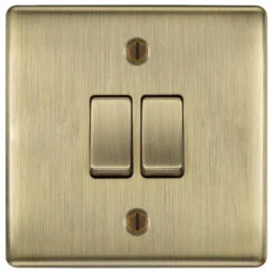 BG Nexus Metal Antique Brass 2G Intermediate Light Switch NAB2GINT