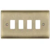 BG Nexus Metal Antique Brass 4G Grid Plate RNAB4 -RS Electrical Supplies BG Nexus Metal Antique Brass 4G Grid Plate RNAB4 Available From RS Electrical