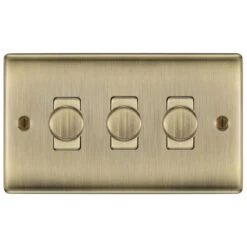 BG Nexus Metal Antique Brass 3G Dimmer Switch NAB83