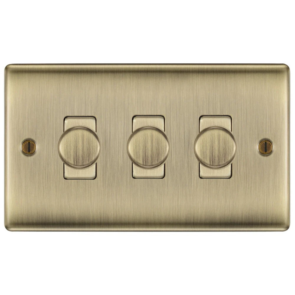 BG Nexus Metal Antique Brass 3G Dimmer Switch NAB83 3 BG Nexus Metal Antique Brass 3G Dimmer Switch NAB83