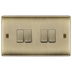 BG Nexus Metal Antique Brass 4G 2W Light Switch NAB44