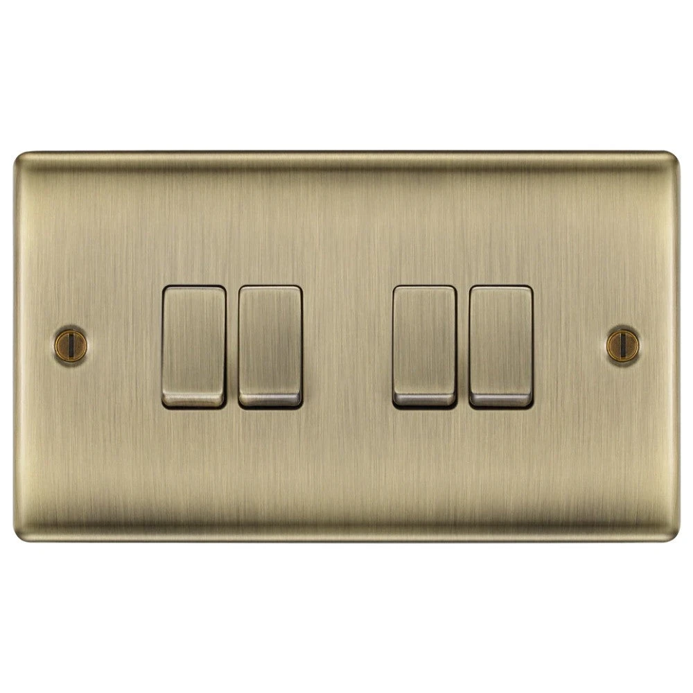 BG Nexus Metal Antique Brass 4G 2W Light Switch NAB44 3 BG Nexus Metal Antique Brass 4G 2W Light Switch NAB44