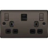 BG Nexus Metal Black Nickel 13A Double USB Socket With 22W A+C Ports NBN22UAC22B -RS Electrical Supplies BG Nexus Metal Black Nickel 13A Double USB Socket with 22W A C Ports NBN22UAC22B Available from RS Electrical Supplies