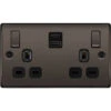 BG Nexus Metal Black Nickel 13A Double USB Socket With 45W A+C Ports NBN22UAC45B 1 BG Nexus Metal Black Nickel 13A Double USB Socket With 45W A+C Ports NBN22UAC45B -RS Electrical Supplies BG Nexus Metal Black Nickel 13A Double USB Socket with 45W A C Ports NBN22UAC45B Available from RS Electrical Supplies
