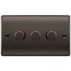 BG Nexus Metal Black Nickel 3G Dimmer Switch NBN83 -RS Electrical Supplies BG Nexus Metal Black Nickel Dimmer Switch 3G NBN83 Available From RS Electrical