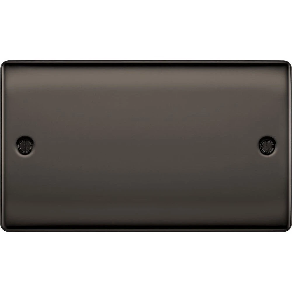 BG Nexus Metal Black Nickel Double Blank Plate NBN95 3 BG Nexus Metal Black Nickel Double Blank Plate NBN95
