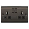 BG Nexus Metal Black Nickel 13A Double Socket NBN22B -RS Electrical Supplies BG Nexus Metal Black Nickel Double Socket NBN22B Available From RS Electrical