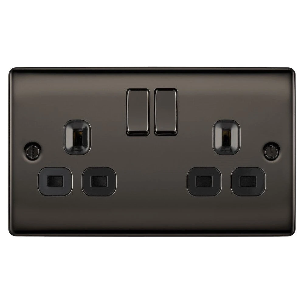 BG Nexus Metal Black Nickel 13A Double Socket NBN22B 3 BG Nexus Metal Black Nickel 13A Double Socket NBN22B