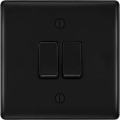 BG Nexus Metal Matt Black 2W & Intermediate Light Switch NFB2WINT