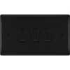 BG Nexus Metal Matt Black 3G 2W Light Switch NFB432