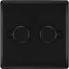 BG Nexus Metal Matt Black 2G Dimmer Switch NFB82 1 BG Nexus Metal Matt Black 2G Dimmer Switch NFB82 -RS Electrical Supplies BG Nexus Metal Matt Black Dimmer Switch 2G NFB82 Available from RS Electrical