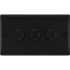 BG Nexus Metal Matt Black 3G Dimmer Switch NFB83 1 BG Nexus Metal Matt Black 3G Dimmer Switch NFB83 -RS Electrical Supplies BG Nexus Metal Matt Black Dimmer Switch 3G NFB83 Available from RS Electrical