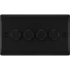 BG Nexus Metal Matt Black 4G Dimmer Switch NFB84