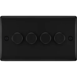 BG Nexus Metal Matt Black 4G Dimmer Switch NFB84
