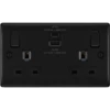 BG Nexus Metal Matt Black 13A Double USB Socket With 45W A+C NFB22UAC45B -RS Electrical Supplies BG Nexus Metal Matt Black Double A C USB Socket 45W NFB22UAC45B Available from RS Electrical