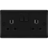 BG Nexus Metal Matt Black 13A Double Socket NFB22B -RS Electrical Supplies BG Nexus Metal Matt Black Double Socket NFB22B Available from RS Electrical