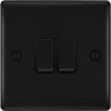 BG Nexus Metal Matt Black 2G 2W Light Switch NFB42 -RS Electrical Supplies BG Nexus Metal Matt Black Light Switch 2G NFB42 Available from RS Electrical