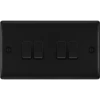 BG Nexus Metal Matt Black 4G 2W Light Switch NFB44