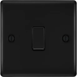 BG Nexus Metal Matt Black 1G 2W Light Switch NFB12