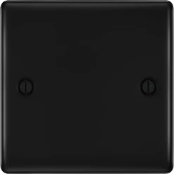 BG Nexus Metal Matt Black Single Blank Plate NFB94