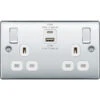 BG Nexus Metal Polished Chrome 13A Double USB Socket With 22W A+C Ports NPC22UAC22W 2 BG Nexus Metal Polished Chrome 13A Double USB Socket With 22W A+C Ports NPC22UAC22W -RS Electrical Supplies BG Nexus Metal Polished Chrome 13A Double USB Socket with 22W A C Ports NPC22UAC22W Available from RS Electrical Supplies
