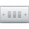 BG Nexus Metal Polished Chrome 3G 2W Light Switch NPC432