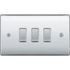BG Nexus Metal Polished Chrome 3G Intermediate Combination Switch -RS Electrical Supplies BG Nexus Metal Polished Chrome 3G Intermediate Combination Switch Available From RS Electrical