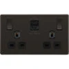 BG Nexus Screwless Black Nickel 13A Double USB Socket 22W A+C FBN22UAC22B -RS Electrical Supplies BG Nexus Screwless Black Nickel 13A Double USB Socket FBN22UAC22B Available from RS Electrical