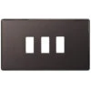 BG Screwless Flat Plate Black Nickel Grid Plate RFBN3 -RS Electrical Supplies BG Nexus Screwless Black Nickel 3G Grid Plate RFBN3 Available from RS Electrical Supplies