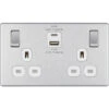 BG Nexus Screwless Brushed Steel 13A Double USB 22W A+C Ports FBS22UAC22W -RS Electrical Supplies BG Nexus Screwless Brushed Steel 13A Double USB 22W A C Ports FBS22UAC22W Available from RS Electrical Supplies 1