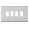 BG Screwless Flat Plate Brushed Steel Grid Plate RFBS4 1 BG Screwless Flat Plate Brushed Steel Grid Plate RFBS4 -RS Electrical Supplies BG Nexus Screwless Brushed Steel 4G Grid Plate RFBS4 Available from RS Electrical