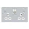 BG Nexus Screwless Polished Chrome 13A Double USB Socket 22W A+C Ports FPC22UAC22W -RS Electrical Supplies BG Nexus Screwless Polished Chrome Double USB Socket with 22W A C FPC22UAC22W Available from RS Electrical