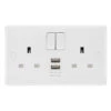 BG White Moulded 13A Double USB Socket With A Ports 822UAA12