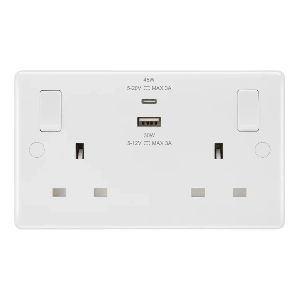 BG White Moulded Double A+C USB Socket 822UAC45 3 BG White Moulded Double A+C USB Socket 822UAC45