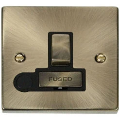 Click Deco Antique Brass 13A Switched Spur With Flex VPAB551BK