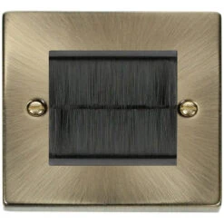 Click Deco Antique Brass 2G Cable Brush Outlet VPABBRUSHBK