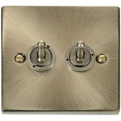 Click Deco Antique Brass 2W & Int Toggle Switch VPAB4225