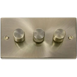 Click Deco Antique Brass 3G LED Dimmer Switch VPAB163