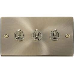 Click Deco Antique Brass 3G Toggle Switch VPAB423