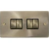 Click Deco Antique Brass 4G Light Switch VPAB414BK -RS Electrical Supplies Click Deco Antique Brass 4G Light Switch VPAB414BK available from RS Electrical Supplies